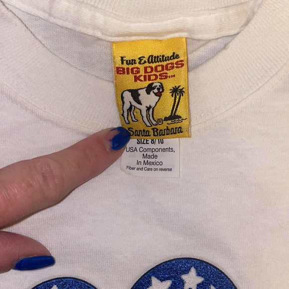 NEW Big Dogs Kids White Tshirt size 8/10 - Picture 3 of 3